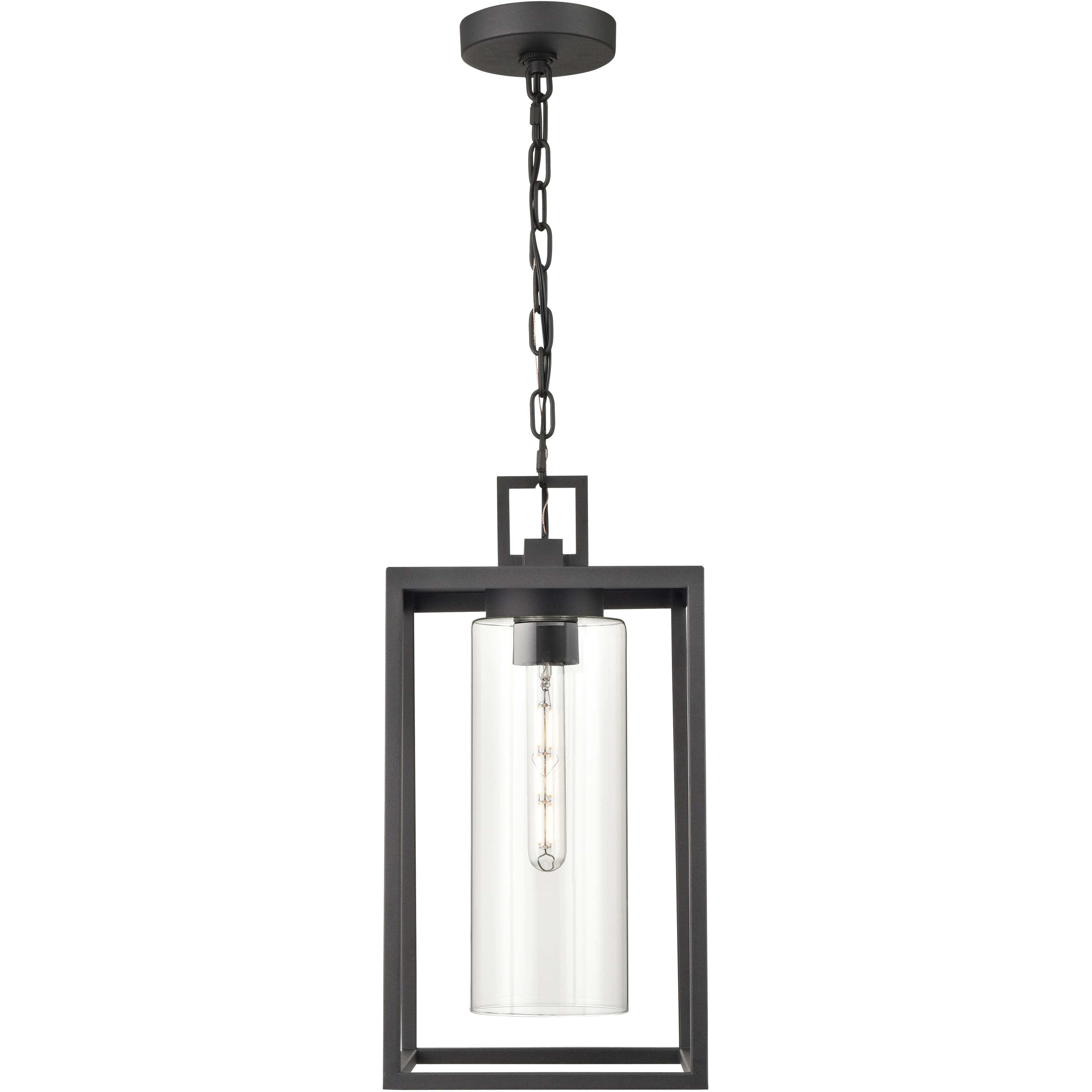 Ellway 1 Light 9 inch Textured Black Outdoor Hanging Lantern